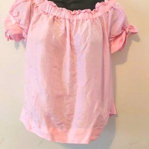 J CREW | Women's Off The Shoulder Silk Top Pink Size 4